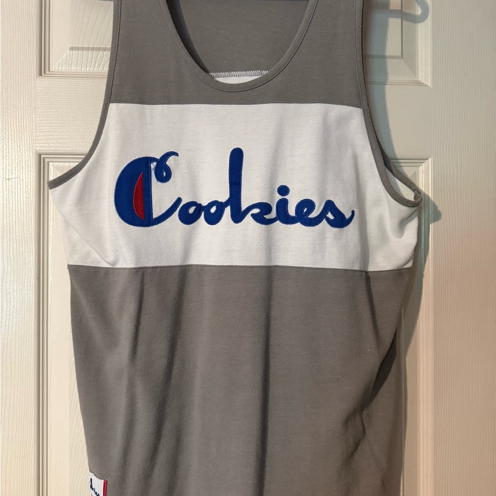 Gray and White Tank Top